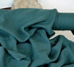 Organic Cotton Fabric by Yard Lagoon Blue Soft Hand Dyed Sewing Material 58 Wide