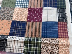 Vtg 60s 70s Patchwork Blue Floral Calico Cheater Quilt Cotton Fabric 50 X 45”