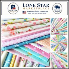 50pcs 10×10 Inch Floral Cotton Fabric Squares – Perfect for Quilting & Crafts