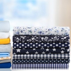 7pcs 50x50cm Cotton Fabric DIY Assorted Pre-Cut Bedding Kit (Blue)
