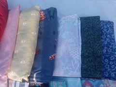 Assorted Fabric Pieces Lot, Multicolor Mixed Colors & Patterns, Crafts