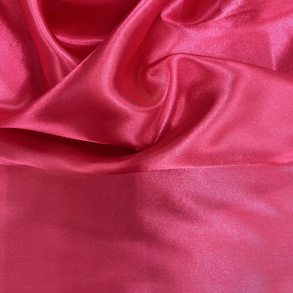 Mara HOT PINK Polyester Charmeuse Satin Fabric by the Yard for Bridal Dresses,