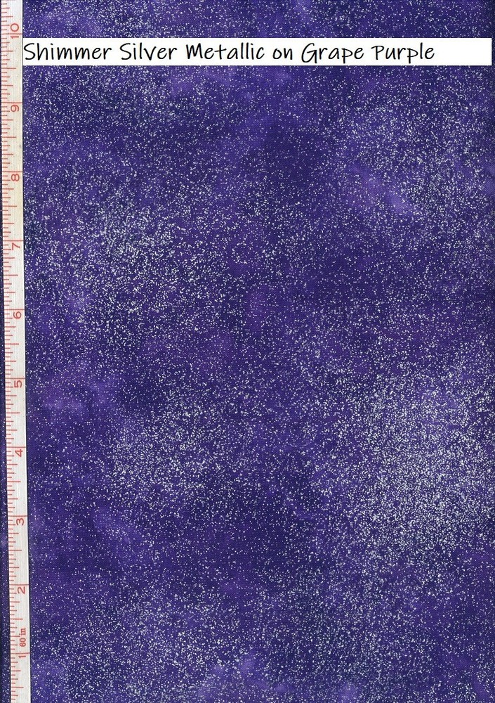 Shimmer Metllic Cotton Quilt fabric Timeless Treasures Gold on Purple Grape
