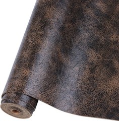 Faux Leather Fabric Soft 12″X53″(30cm x135cm) PU Faux Leather Coffee Color