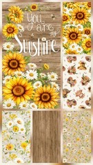 Timeless Treasures You Are My Sunshine Sunflower Cotton Quilt Panel 24″ X 44″