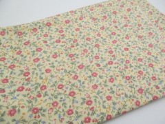 JoAnn Fabrics Vanilla Beige & Rose Floral Cotton Blend Quilting Fabric 46 x 44
