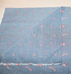 Houston Astros Chambray ~ Logo Pattern MLB Cotton Fabric 1/4 Yard 9” X 58”
