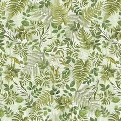 108″ Wide Back Fabric | Fern Fantasy Tossed Leaf Sage Green | Benartex YARD