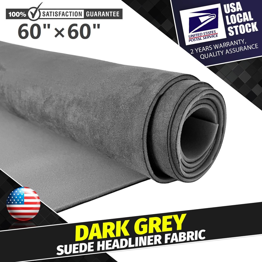 98×60 Inch Grey Headliner Fabric Suede Material for Car/Truck Roof Upholstery