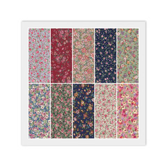 Red Blue Green JELLY ROLL: 20) 2 1/2″ x 44″ Strips Country Floral Cotton Fabric