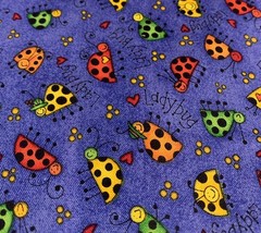 Ladybug Polka Dot Heart Fabric Kari Pearson For SSI Red Green Orange Blue BTHY