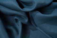 Luxury Linen Cotton Trouser Fabric Petrol Teal Blue Twill 240g 1.4m Bespoke Ital