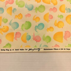 Westminster Fibers Spring Fling David Walker Yellow Chicks Cotton Fabric 1ydx45