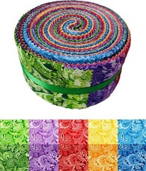 Jelly Roll Fabric 40 Strips 2.5×44 Inch 10 Assorted Colors Cotton Quilting