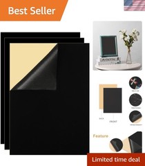 Reusable Black Felt Sheets 3-Pack – 8.3″ x 11.8″ Peel & Stick Convenience