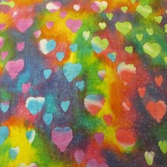 Multi Colored BATIK Hearts Valentines Very Colorful Piece 45″ long x 33″ wide