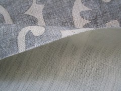 TOTEM from Lewis & Wood Linen Blend Fabric Slate blue grey on Ivory 40″ ++++