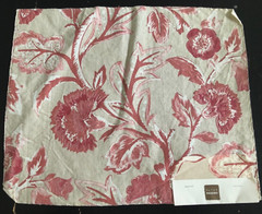 PETER FASANO Tinay in Rose, Taupe 12 1/2 x 15 3/8″ Floral Fabric Sample
