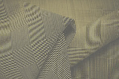PURE WOOL SUPER 150’s LIGHT BEIGE GLEN CHECK LUXURY TAILORING MADE IN ITALY E26