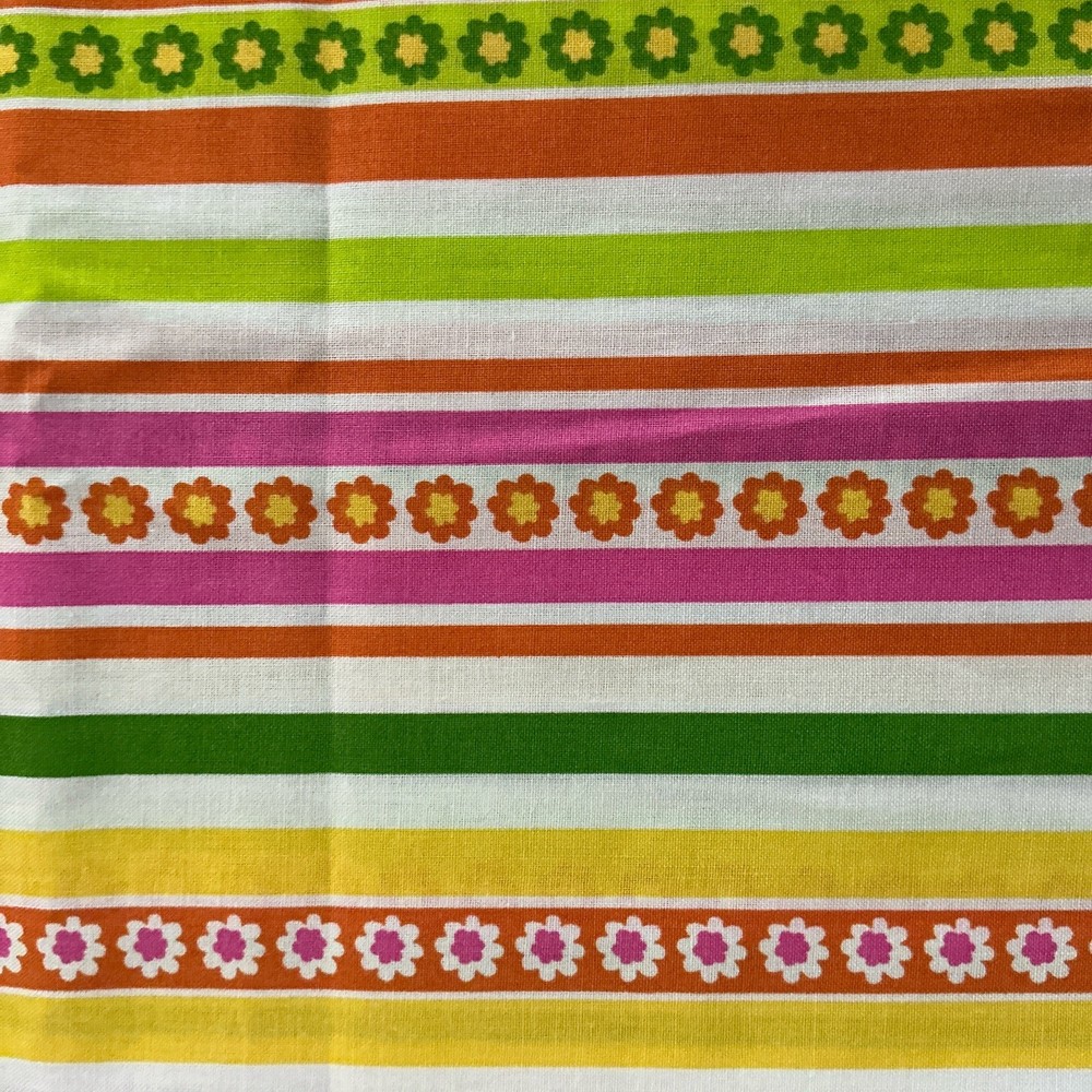 2 Yards x 43” Bright Stripes & Flowers Mod Fabric by MBT