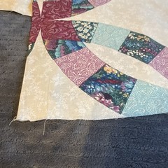 Cheater Quilt Fabric Wedding Ring 80s 90s VTG 84×44 Duvet Bedspread NEW Sewing