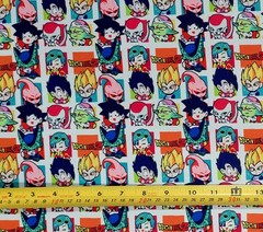 DRAG0N BOLL CHIBI FACES ANIME 1 YARD FABRIC ( 36″ X 58″ ) BRAND NEW