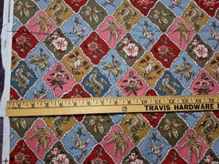 Vtg 2001 Classic Cottons Cotton Fabric Floral Paisley Birds Diamond 4yd 20″ x 42