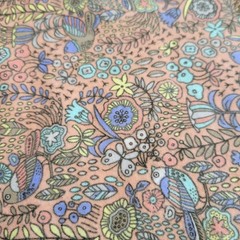 Joann Exclusive Bird Floral Flannel Fabric 44×32″ Peach Nature Boho Print Soft
