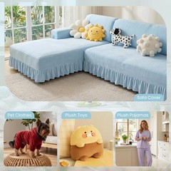 FAIBURUIC 43.3″ Wide Soft Cotton Flannel Fabric by the Yard, 190GSM Lightweig…