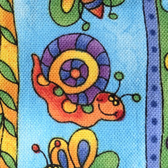 Boho Bugs Flowers Stripes Giggles Hoffman International Cotton Fabric 28″ L READ