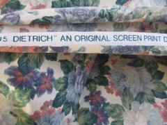 Richloom Dietrich 80’s fabric 5 1/2 yards mauve blue flowers