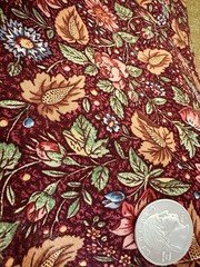 VTG Brown Blush Floral (3 X 17” X 21”Yd) Quilt Cotton PREWASHED RARE Soft