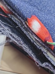 2x Lot Blue Red Apple Print Cotton Sewing Craft Quilting Fabric Interior