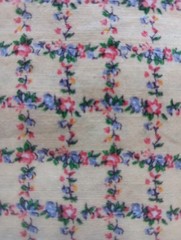 Vtg Micro Flowers Vine Cotton Fabric Trellis Lattice 42 x 2 1/3 Yds Cottagecore