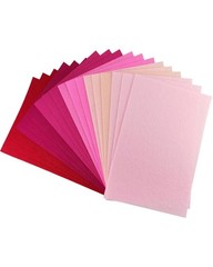 24 PCS Assorted Pink Colors Stiff Felt Sheets 8×12 Inch 1mm Fabric Craft Supply