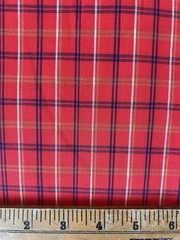 NEW Cotton Blend Fabric Red Checked Never Been Washed 45″W X 2 yd 25″ Long