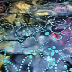 Vibrant Multi-Color Bali Batik Fabric – 2 Yards Uncut – OOP Rare