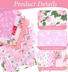 42 Pcs Charm Pack for Quilting, 5×5 Inch Fabric Squares, Assorted Floral & Ge…