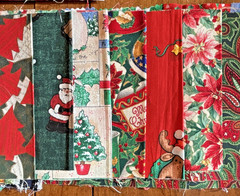 26 Christmas Holiday Cotton Fabric Strips Quilting Scraps Remnants Crafts