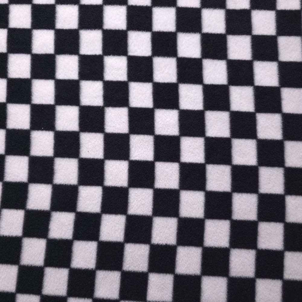 Black White Checkerboard Fleece Fabric 58″ Wide Printed Fleece Yard