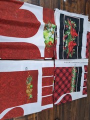 Lot of Fabric, Red Cardinals, Christmas Theme,Floral, Red, White, Black, 1lb 9oz