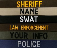 LAW ENFORCEMENT–SECURITY–TACTICAL NAME TAPE WITH HOOK FASTENER