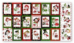 Christmas Fabric Loralie Snow Lady Snowman Christmas White Cotton 24″X44″ Panel