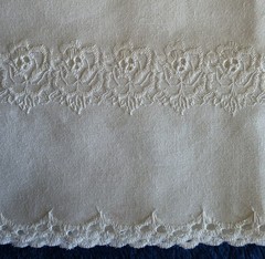 White Eyelet Border Lace Cotton Fabric 6 Yards 14″ Wide Roses
