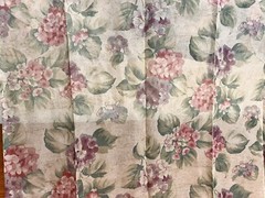 Vintage Sheer Pink Mauve Purple Green Tan Floral Fabric 45” wide