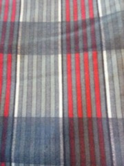 Light Dark Gray Red White Striped Cotton Flannel Fabric 36″ Wide 2.5 Yards Soft