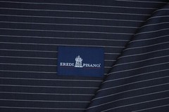 Navy blue pinstripe with Iridescence effects Cotton suiting fabric & buttons.