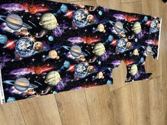 Solar System cotton fabric Elizabeth Studios black space stars planets