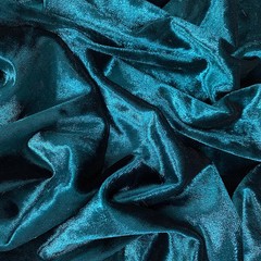 Samantha DARK TURQUOISE BLUE Polyester Stretch Crushed Velvet Fabric for Bows,