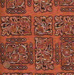 Aint No Bull tan tooled leather look squares western Riverwoods fabric